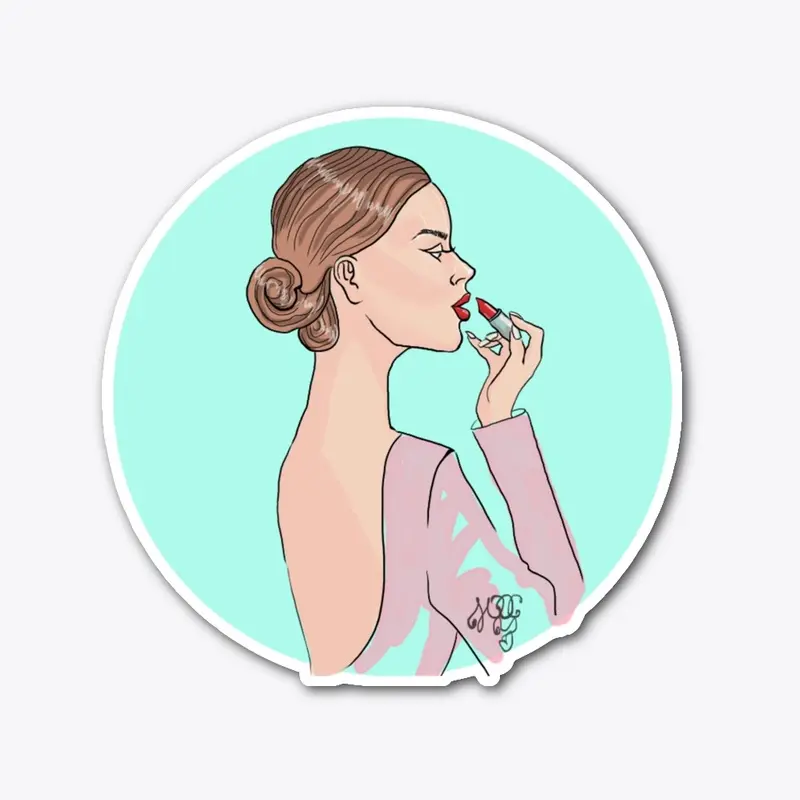 Lipstick makeup sticker